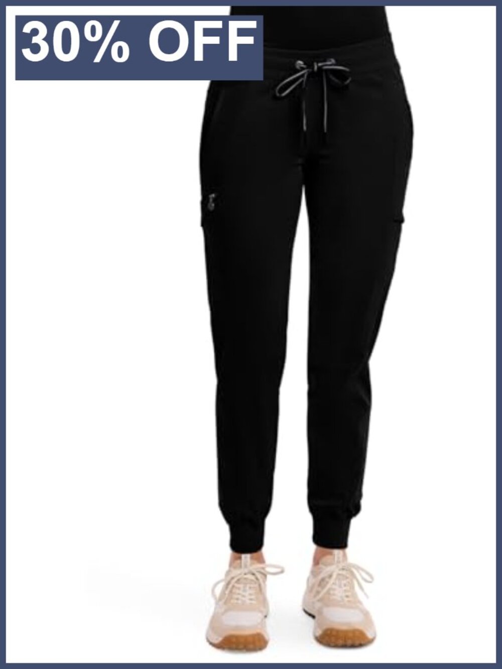 Women's Jogger Scrub Pants 7 Pockets 2-Way Stretch Pull On Medical